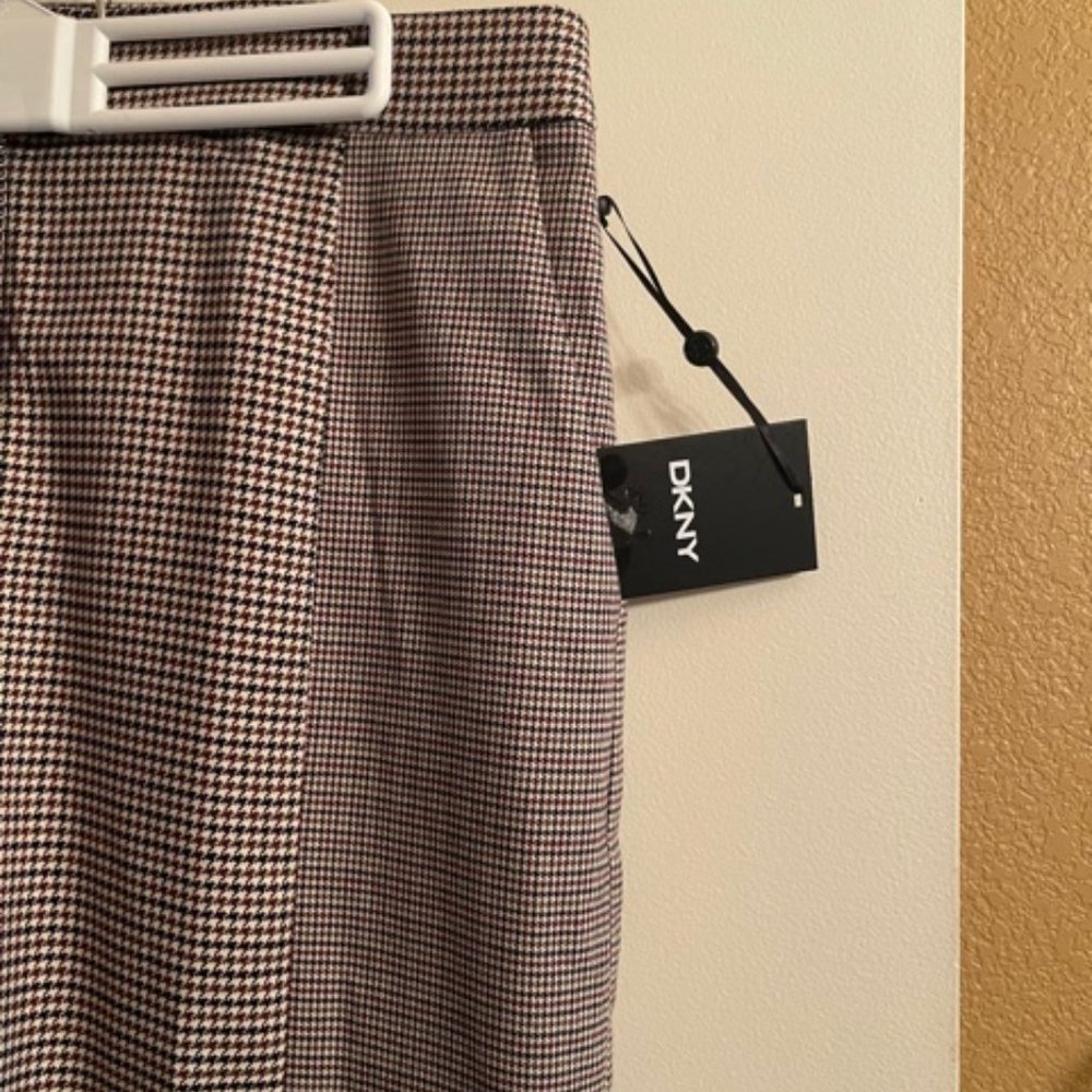 ❤️   DKNY Womens Houndstooth -Print Navy/Carmel    SIZE 12 - Picture 2 of 6